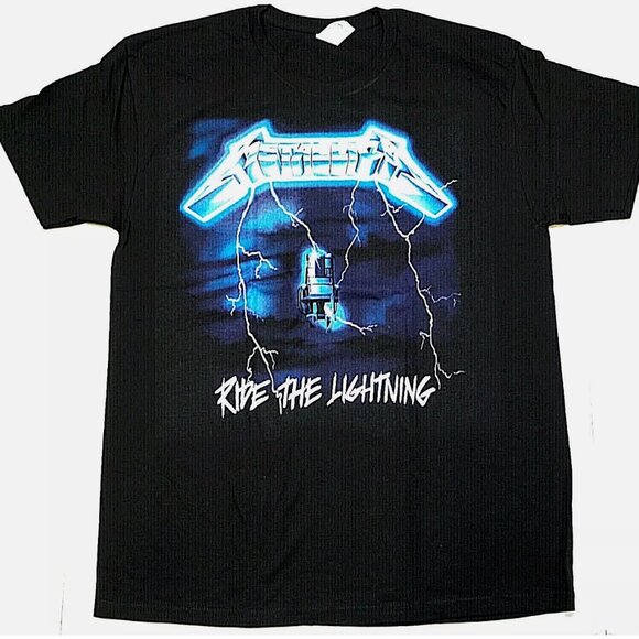 METALLICA T-shirt Ride The Lightning Heavy Metal Tee Shirt Black New - Picture 1 of 2